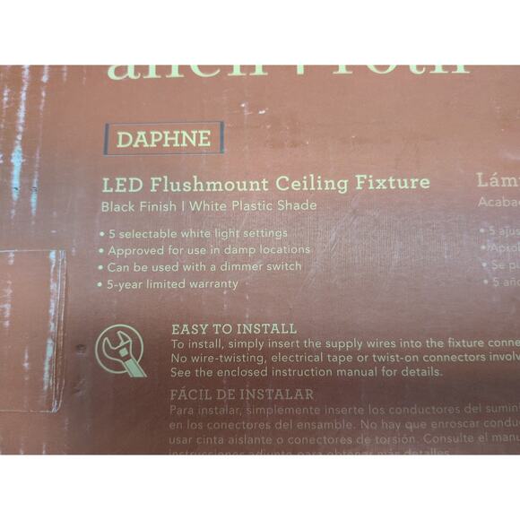 Allen + Roth Daphne 24” Black LED Flush Mount Light Ceiling Fixture [E3] - Picture 7 of 13